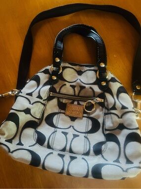 Coach Poppy Signature Monogram Satchel
